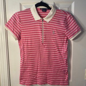 Ralph Lauren Golf Pink Polo Shirt with Zipper (Size M)